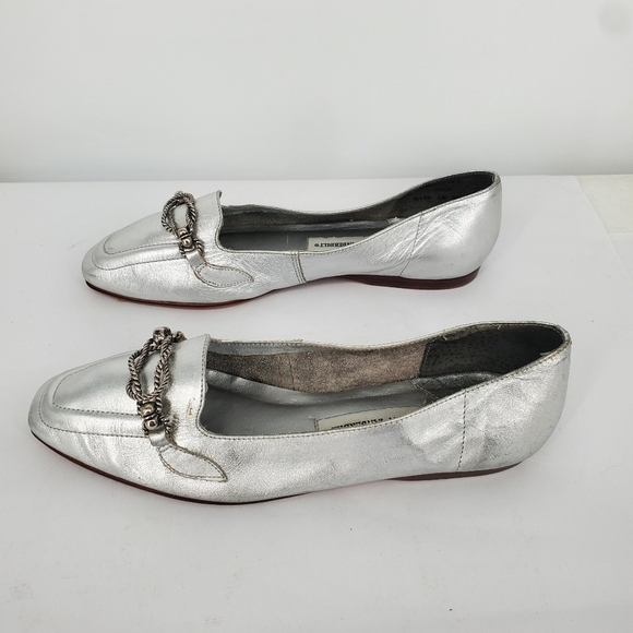 Gloria Vanderbilt Comanchee Loafers Flats Women 7.5 Shoes Silver - Picture 5 of 10
